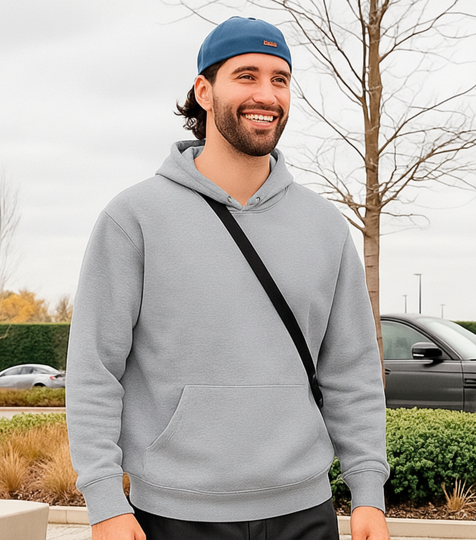 Kyome Studio Grey Core Hoodie – Relaxed Minimal Fit