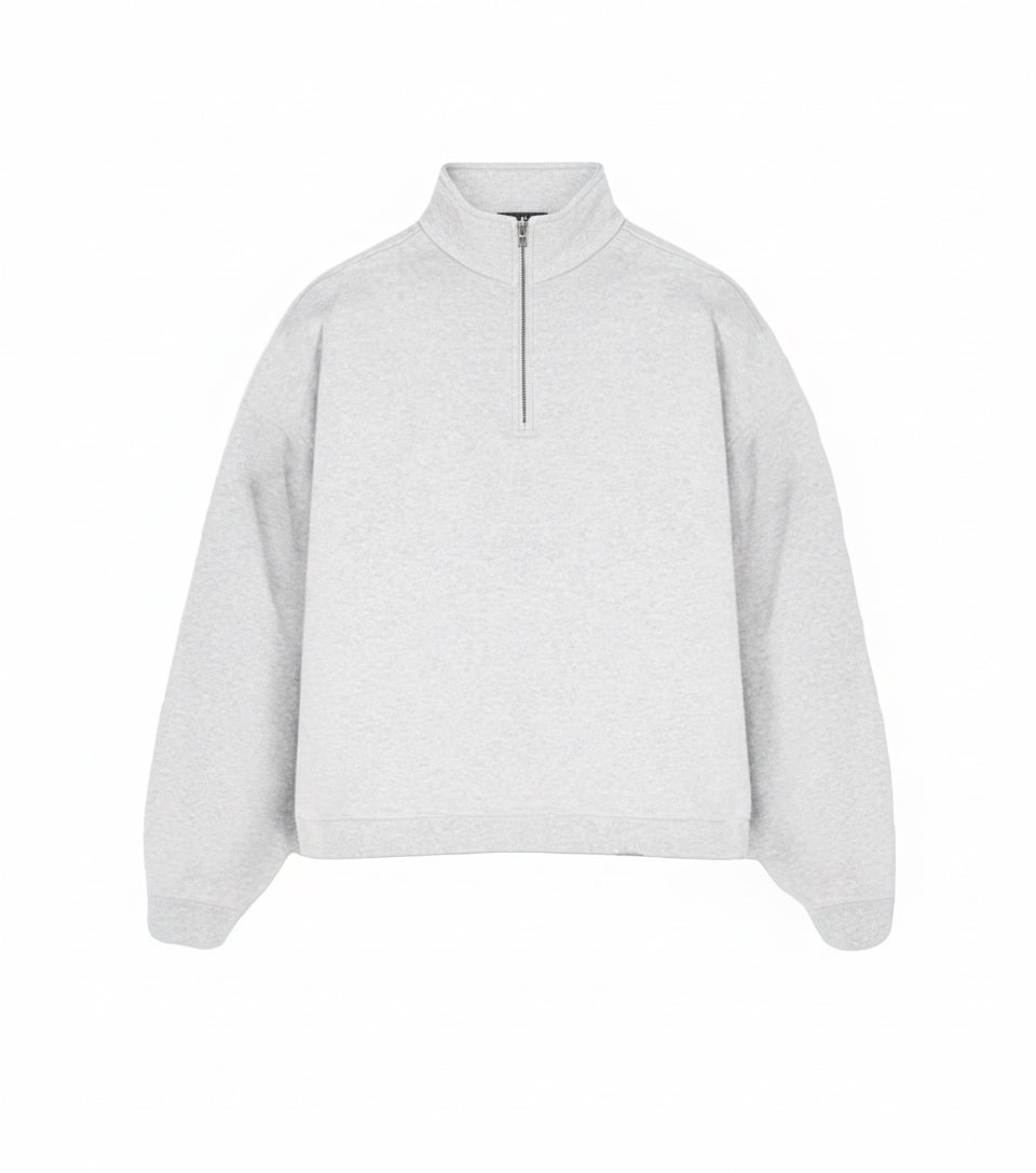 Kyome Studio Grey Quarter Zip Sweat – Structured Minimal Fit