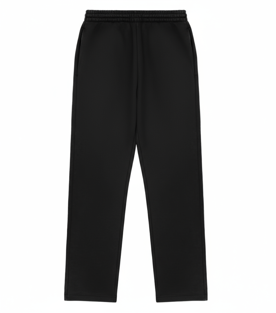 Kyome Studio Black Open Hem Jogger – Relaxed Performance Fit